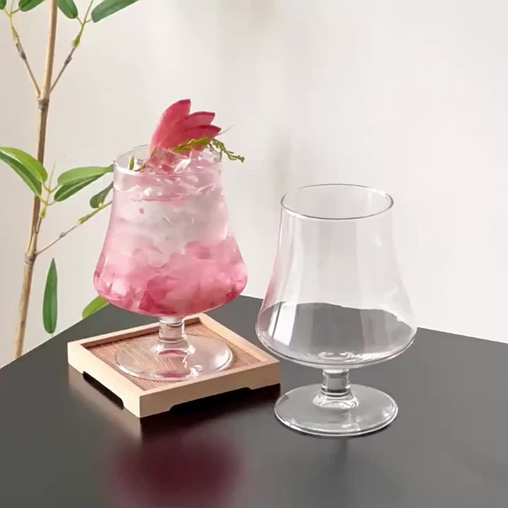 Whiskey Glasses Set of 4 16oz Short Stem Cocktail Glass for Bourbon Scotch Brandy Vodka Spirits Heavy Base Old Fashioned Tumblers Clear Sturdy Drinkware for Bar Home Restaurant