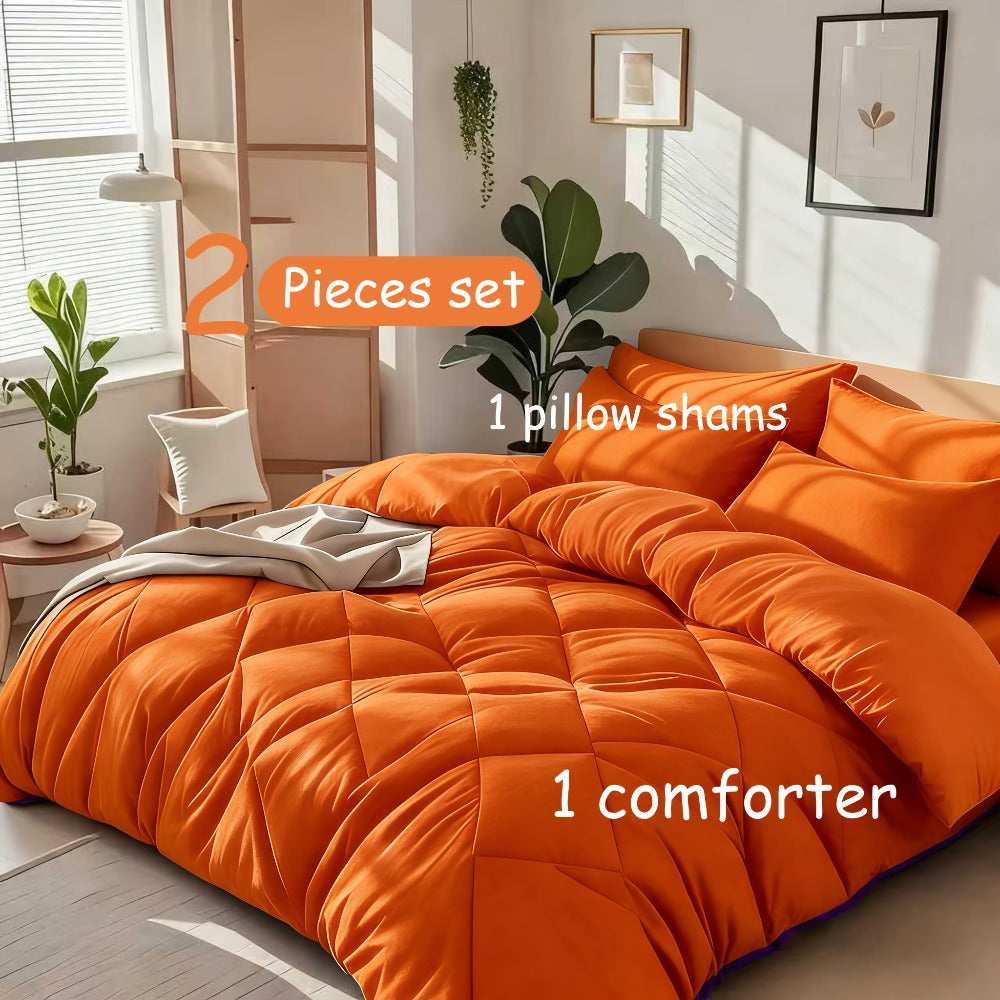 Cooling Comforter Set 2/3 Pcs ¨C Soft Fluffy Microfiber Lightweight Breathable Quilt, Rhombus Grid Solid Color Bedding for All Seasons, Twin Queen King ¨C Multiple Colors Available