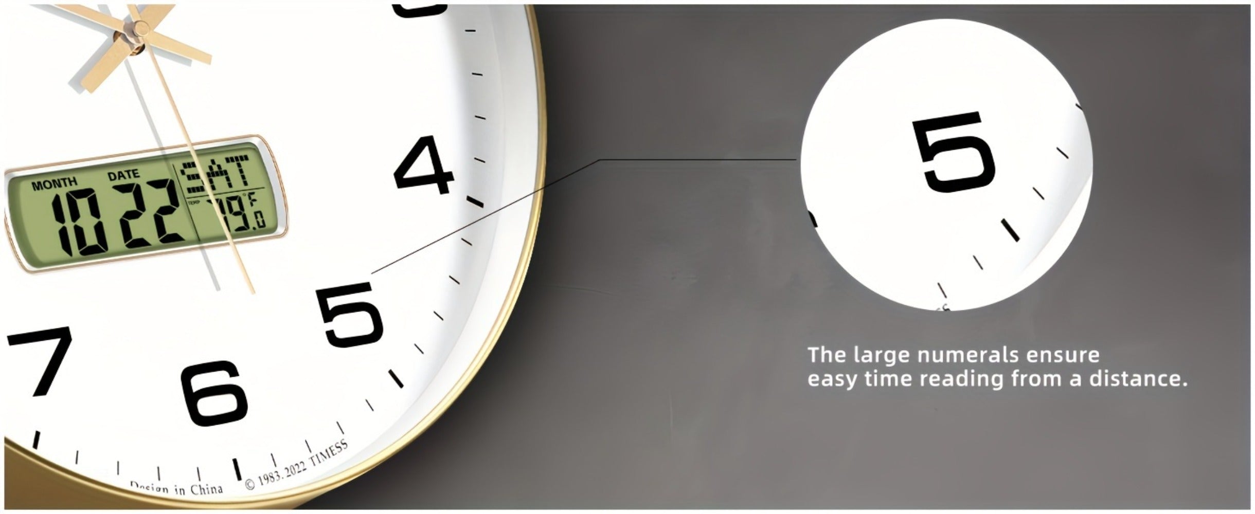 Silent Wall Clock Round Analog 10/12 Inch ¨C Battery Operated, Calendar & Temperature Display, Non-Ticking Quiet Movement for Bedroom, Office & Living Room, Multiple Colors