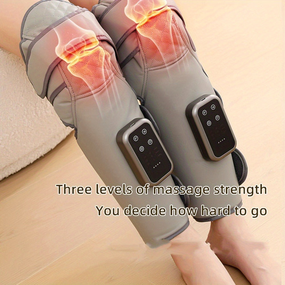 Knee Massager with Heat ¨C Electric Air Compression Knee Wrap, 3 Heating Levels & 3 Massage Modes, USB Rechargeable Cordless Knee Brace Massager for Arthritis, Joint Pain Relief & Muscle Recovery