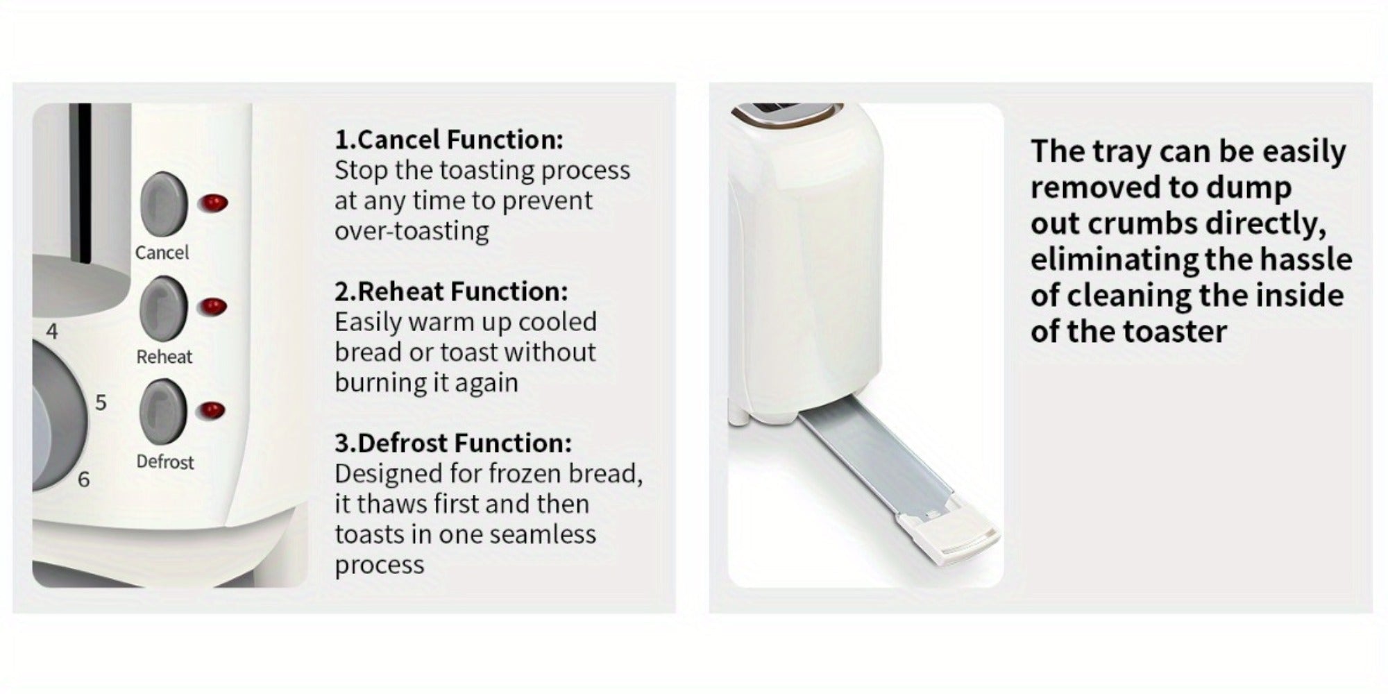 Slim Toaster 2-Slice ¨C SEEDEEM 6-Setting Shade Control, Cancel, Reheat & Defrost, Removable Crumb Tray, 750W Compact Fits-Anywhere Design for Bread, Waffles & Bagels, 6 Colors Available