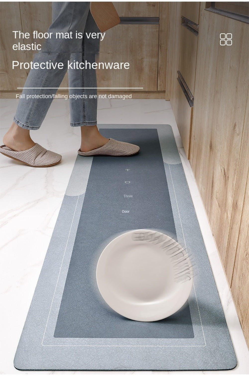 Kitchen Mat Set 2 Piece Anti-Slip Water Absorbent Thickened Diatom Mud Floor Mats for Kitchen Bathroom Entryway ¨C Wipe Clean Non-Slip Bath Rug Set, Door Mat & Sink Mat Combo