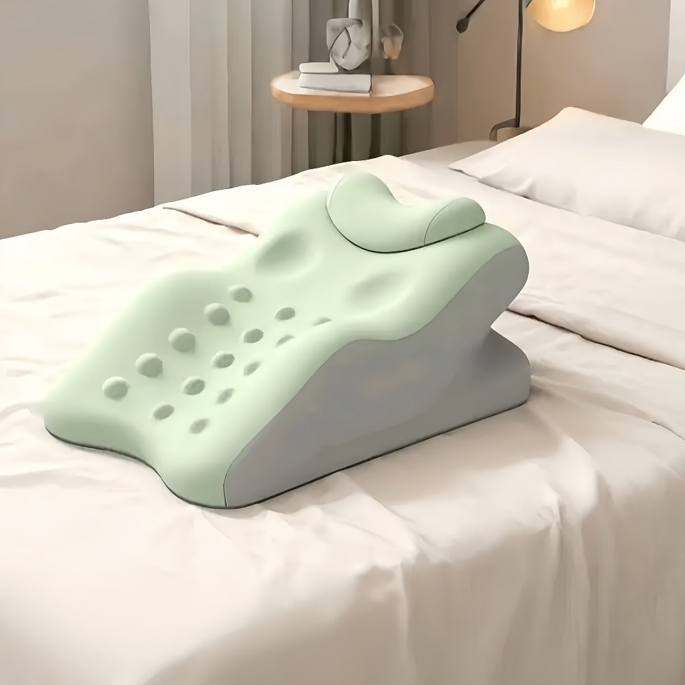 Memory Foam Pillow Ergonomic Support 2 Styles Multi-Functional Breathable for Side Sleeping Back Sleeping Prone Position Removable Washable Pillowcase Back Support