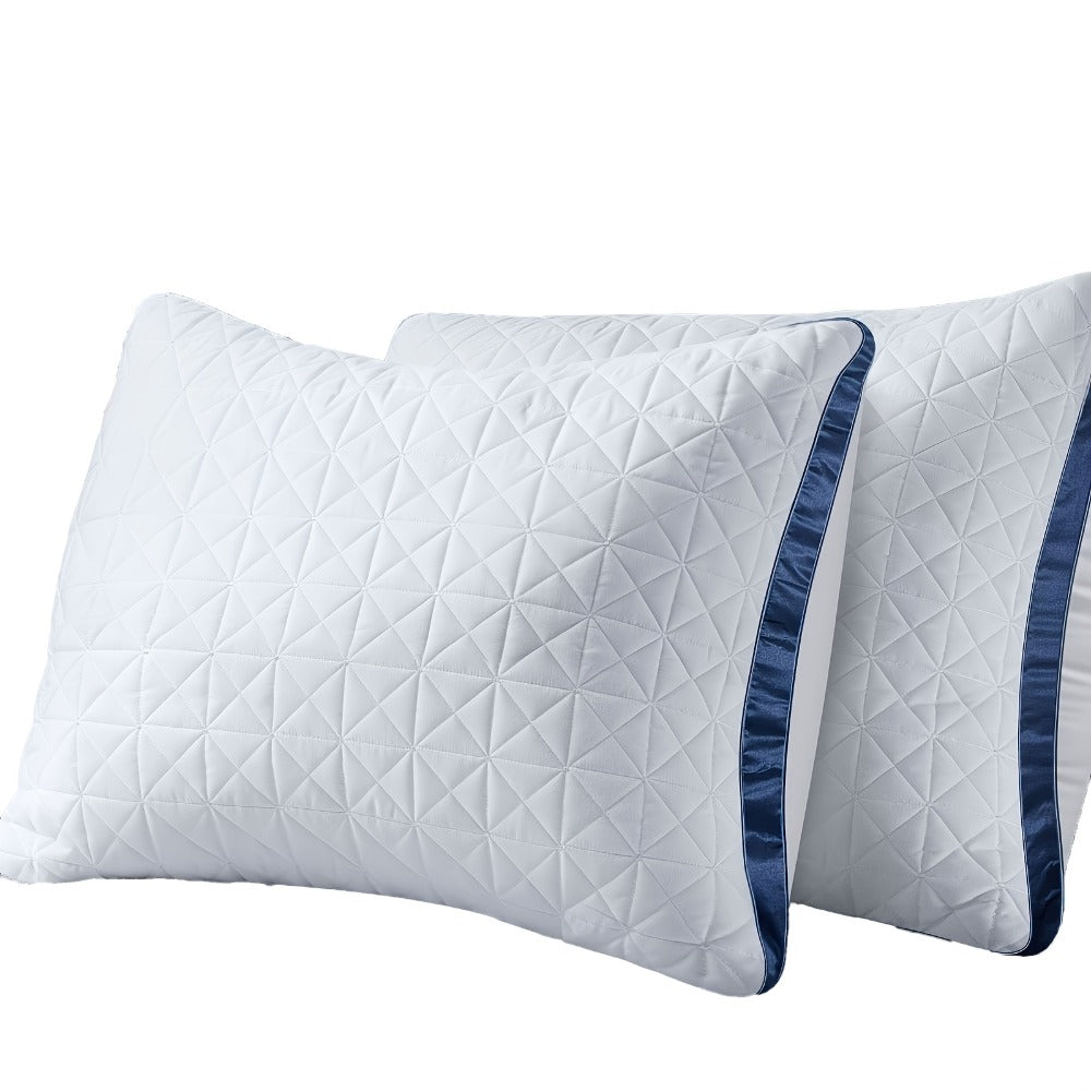 Hotel Quality Sleep Pillows Firm Support Cool-to-Touch Fiber Fill 2/4 Pack - Back Stomach Side Sleeper Pillow Set Soft Breathable Bed Pillows Standard Queen King Size