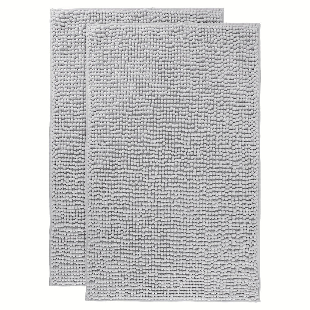 Chenille Bath Rug Extra Thick Soft Absorbent Non-Slip Bathroom Mat Machine Washable, Multiple Sizes & Colors