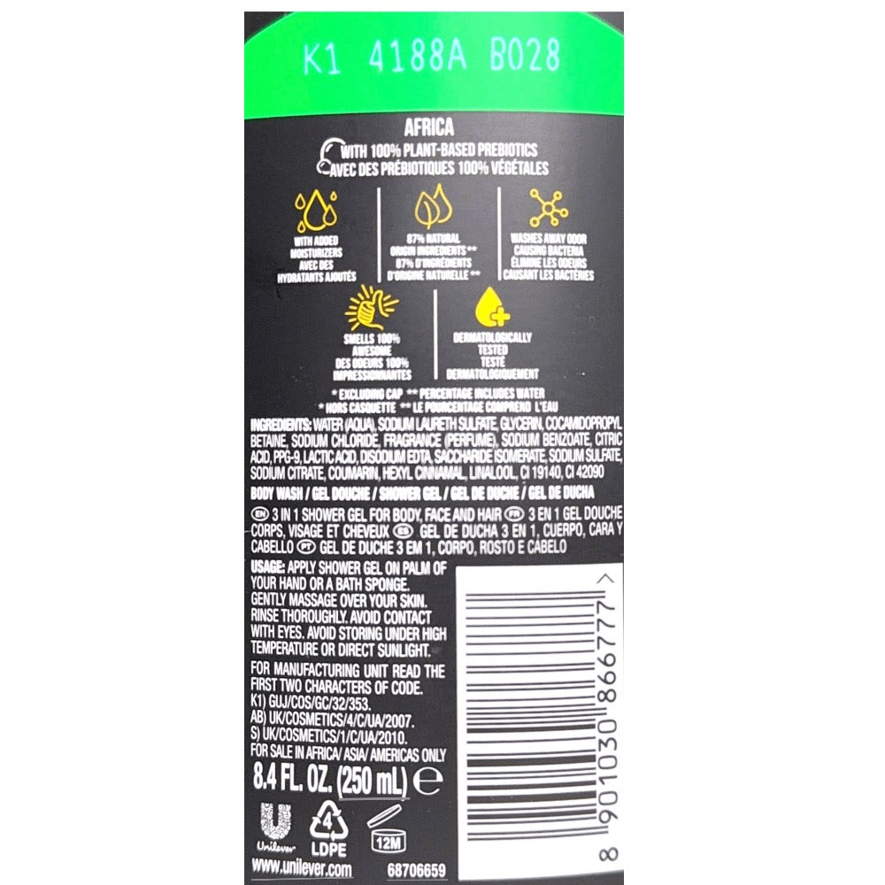 AXE Body Wash 4-Pack Mix Variety Set ¨C Assorted Scents Men's Body Wash Bundle, Long-Lasting Fragrance, Moisturizing Formula, Daily Shower Gel for Men, Value Multi-Pack
