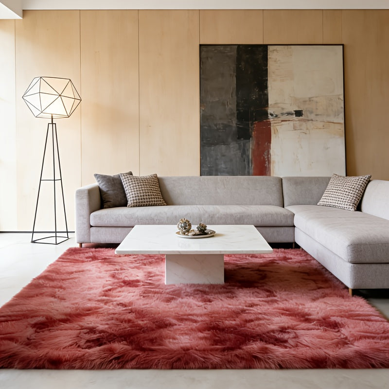 Round Faux Fur Area Rug - Soft Plush Circle Carpet for Living Room Bedroom, Machine Washable, Multiple Colors & Sizes