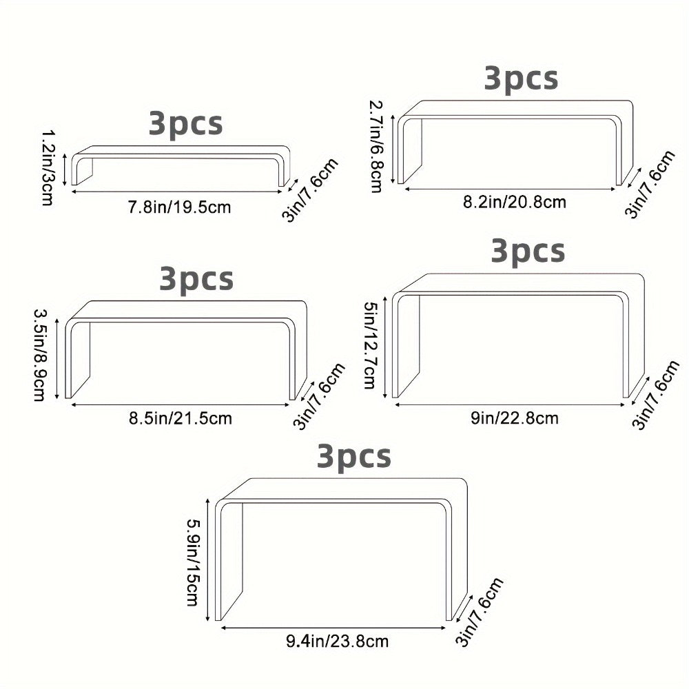 Clear Acrylic Risers Display Stands Set Funko Pop Cupcake Jewelry