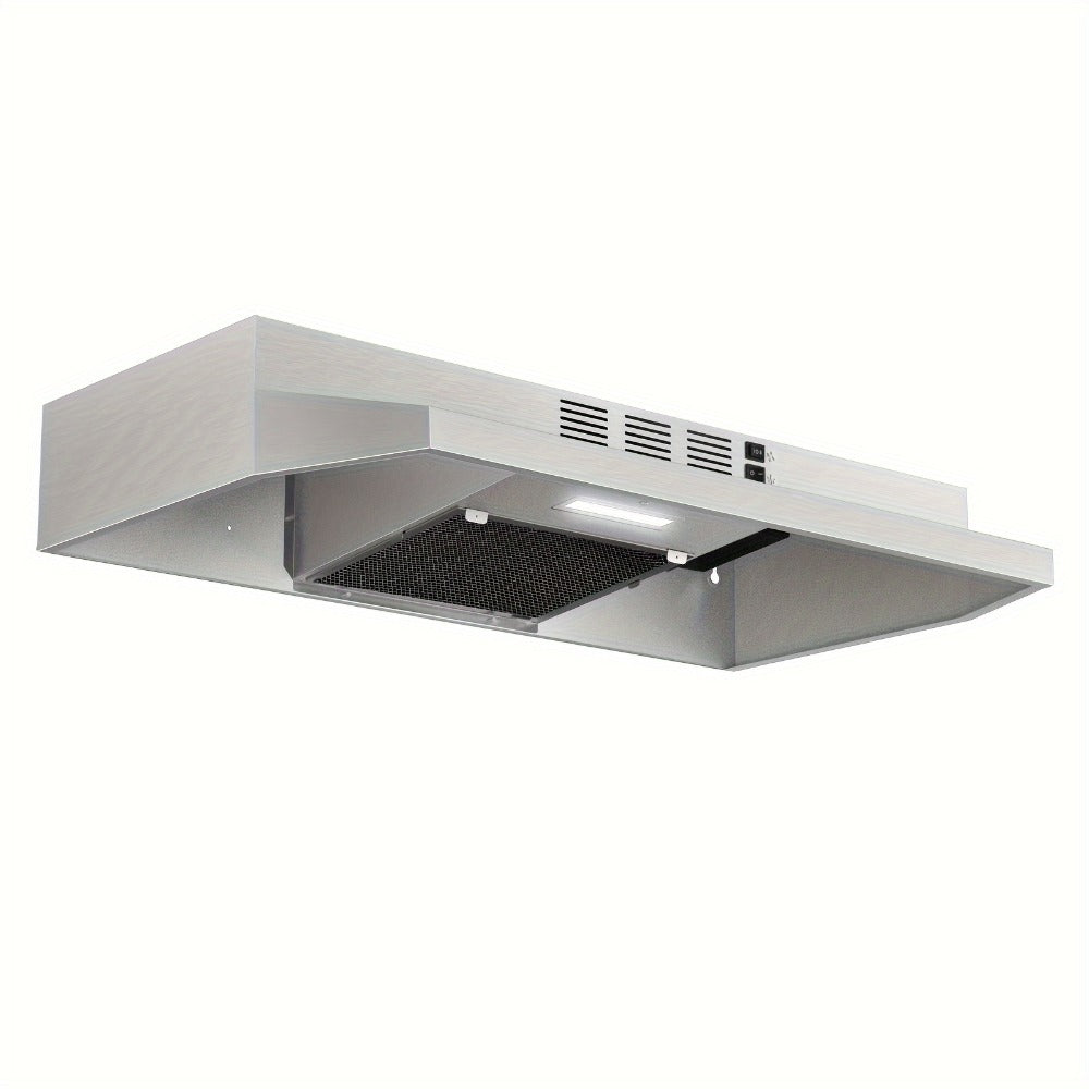Range Hood 30 Inch Under Cabinet | Ducted & Ductless Convertible Kitchen Vent Hood with LED Light & 2-Speed Exhaust Fan, Stainless Steel ¨C Black, White & Silver, Easy Install