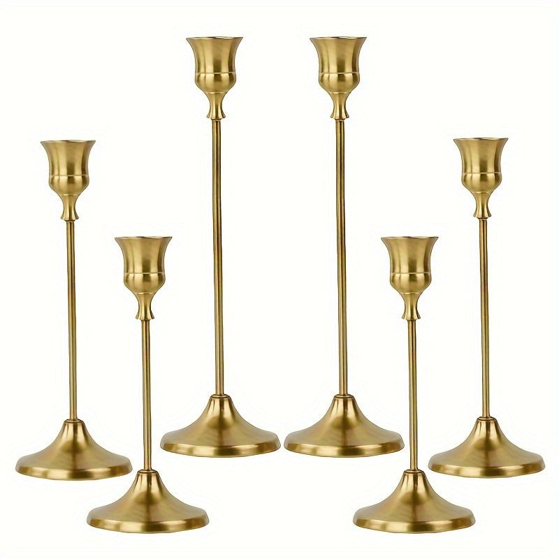 Metal Bell Candlestick Holders Set ¨C Vintage Copper & Black Taper Candle Holders for Wedding Centerpieces, Christmas Table Decor, Halloween, Anniversary, Birthday Party, Home & Hotel Decoration