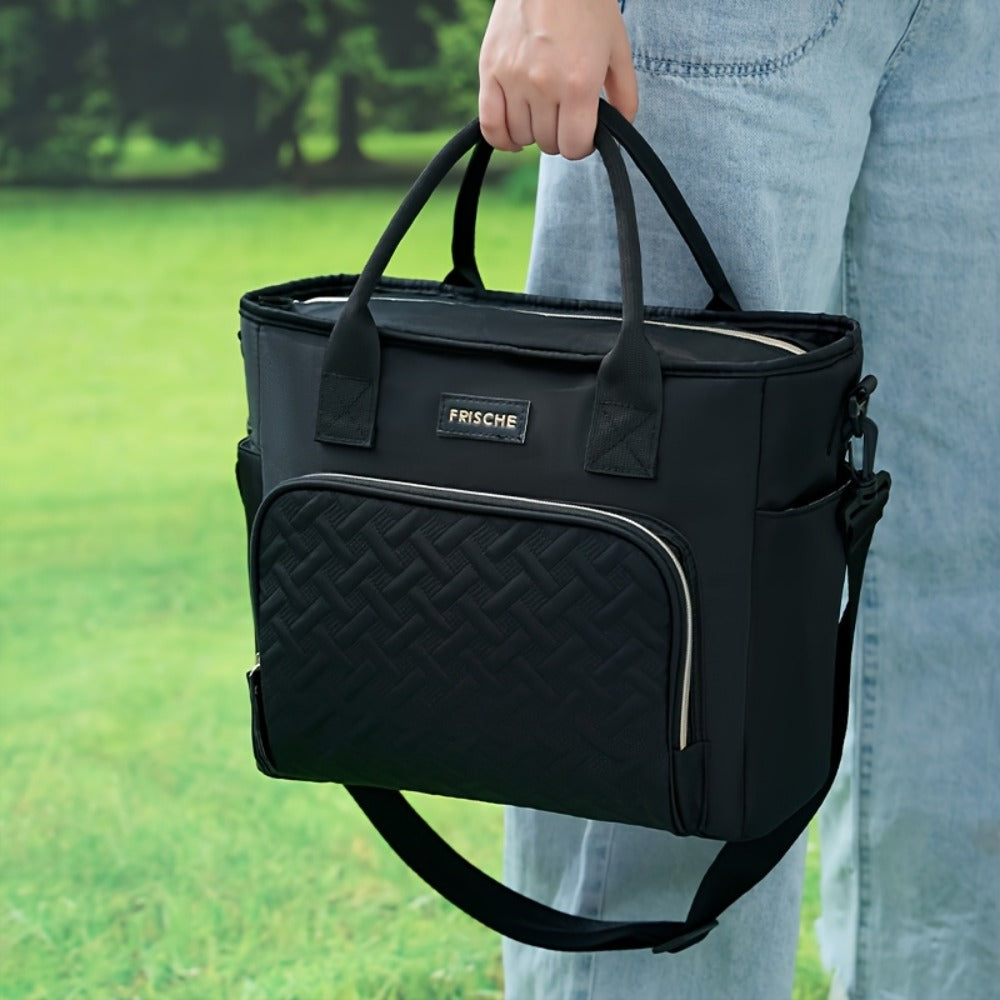Insulated Lunch Bag Extra Large 11L Thermal Tote with Adjustable Shoulder Strap and Handle Hot Cold Food Carrier Beach Cooler Bag for Outdoor Picnic Work in Black Purple Green Grey