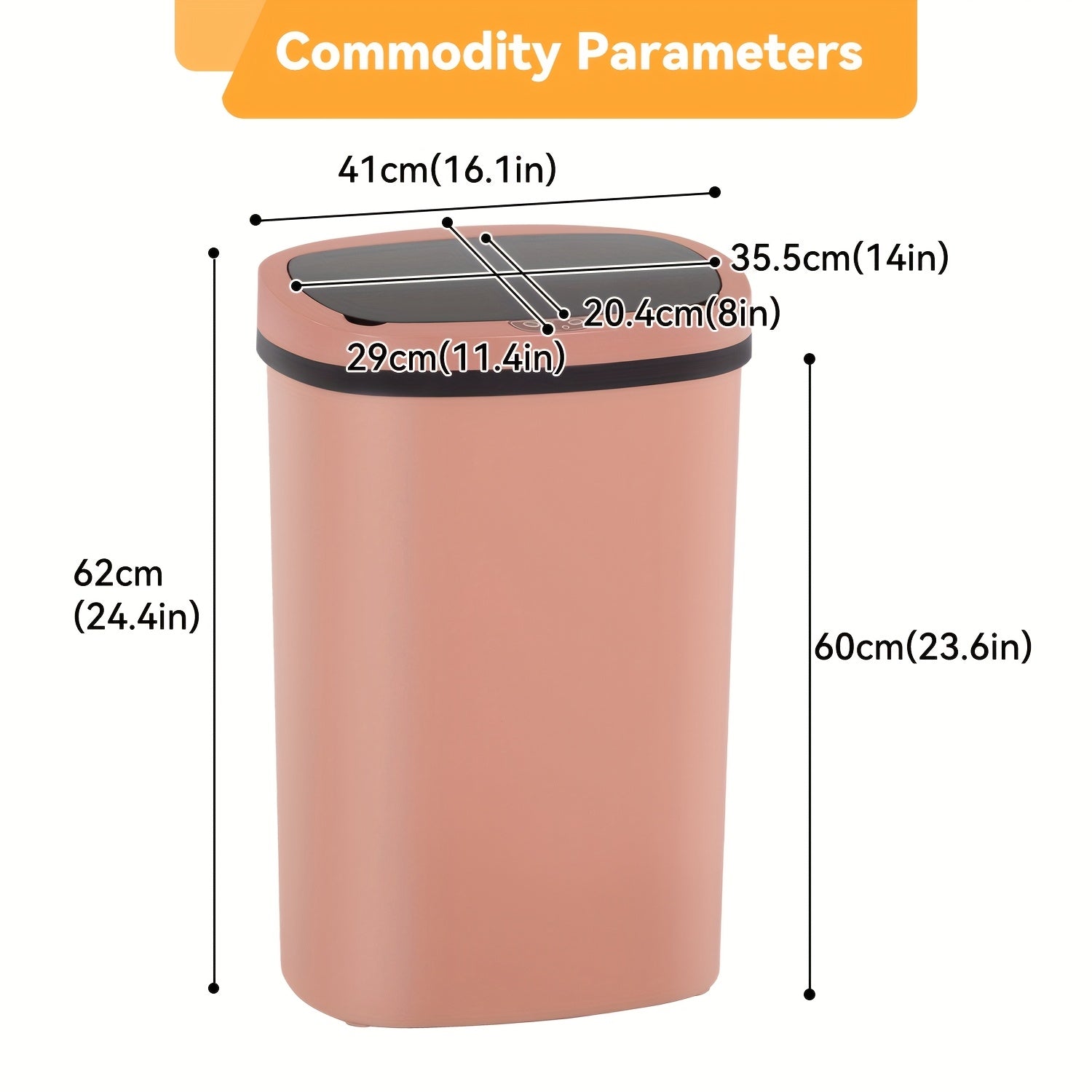 Touchless Motion Sensor Trash Can 13 Gallon 50L ¨C Automatic Kitchen Garbage Can for Home Office Bedroom Living Room