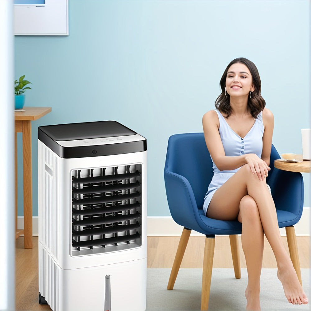 Portable Air Conditioner Evaporative Air Cooler with Remote, 40Hrs Cooling, 2.6 Gal Tank, 3 Speeds, Windowless AC Unit for Room, Personal Space Cooler Fast Cooling