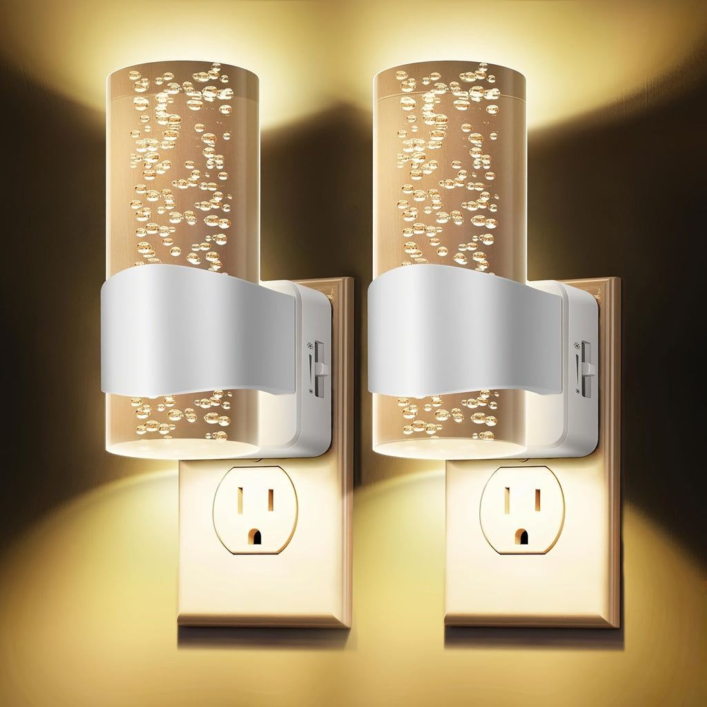 LED Night Light Plug In Wall 2 Pack ¨C 3000K Warm White Dimmable Night Lights with Auto Light Sensor for Hallway Bedroom Bathroom Stairway ¨C Modern Wall Plug Night Light