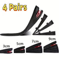 Height Increase Insoles 4-Layer Air Cushion Heel Lift Elevator Shoe Inserts 1 Pair Men Women Adjustable 1.2 to 3.5 Inch Taller Insole