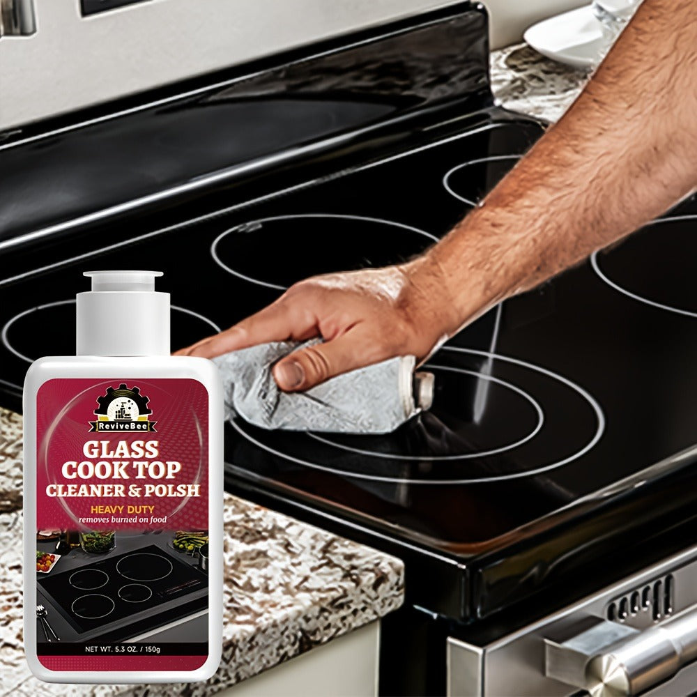 Ceramic Stove Cleaner Gel ¨C Fast-Acting Stovetop Cleaner Removes Burnt-On Grease & Stains Without Scratching, Non-Toxic Non-Irritating Formula for Glass Ceramic Cooktop, Kitchen Cleaning Essentials