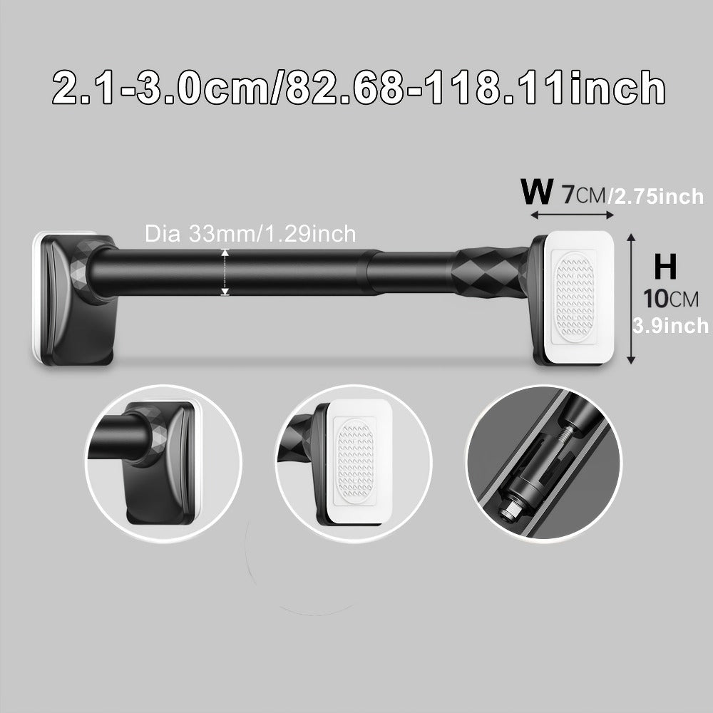Telescopic Curtain Rod No Drill 15.75¡±-196.85¡± Adjustable Shower Curtain Rod 33mm for Large Windows