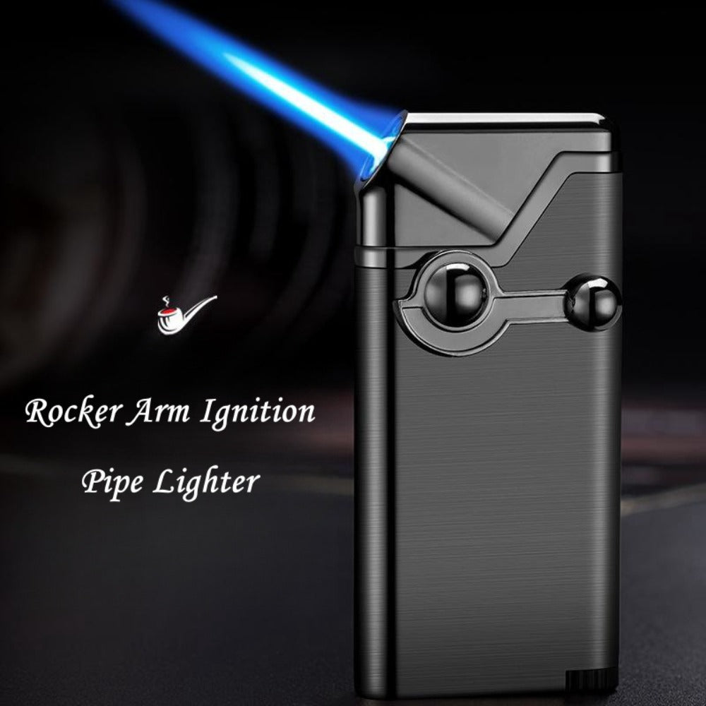 Rocker Ignition Jet Torch Lighter Metal Windproof Refillable - Adjustable Flame for Kitchen, Candle, Aromatherapy & Outdoor Use | Best Gift for Men | Butane Not Included