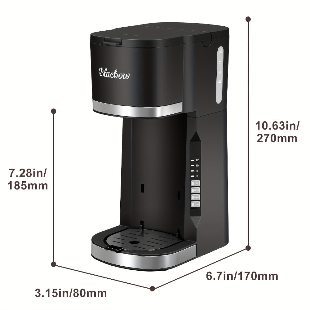 Single Serve Coffee Maker 3-in-1 ¨C Hot & Iced Coffee Machine Compatible with K-Cup Pods, Ground Coffee & Tea, 6-12 oz Brew Sizes, Iced Tea Maker, Compact Countertop Brewer ¨C Black (CM6080/CM6070)