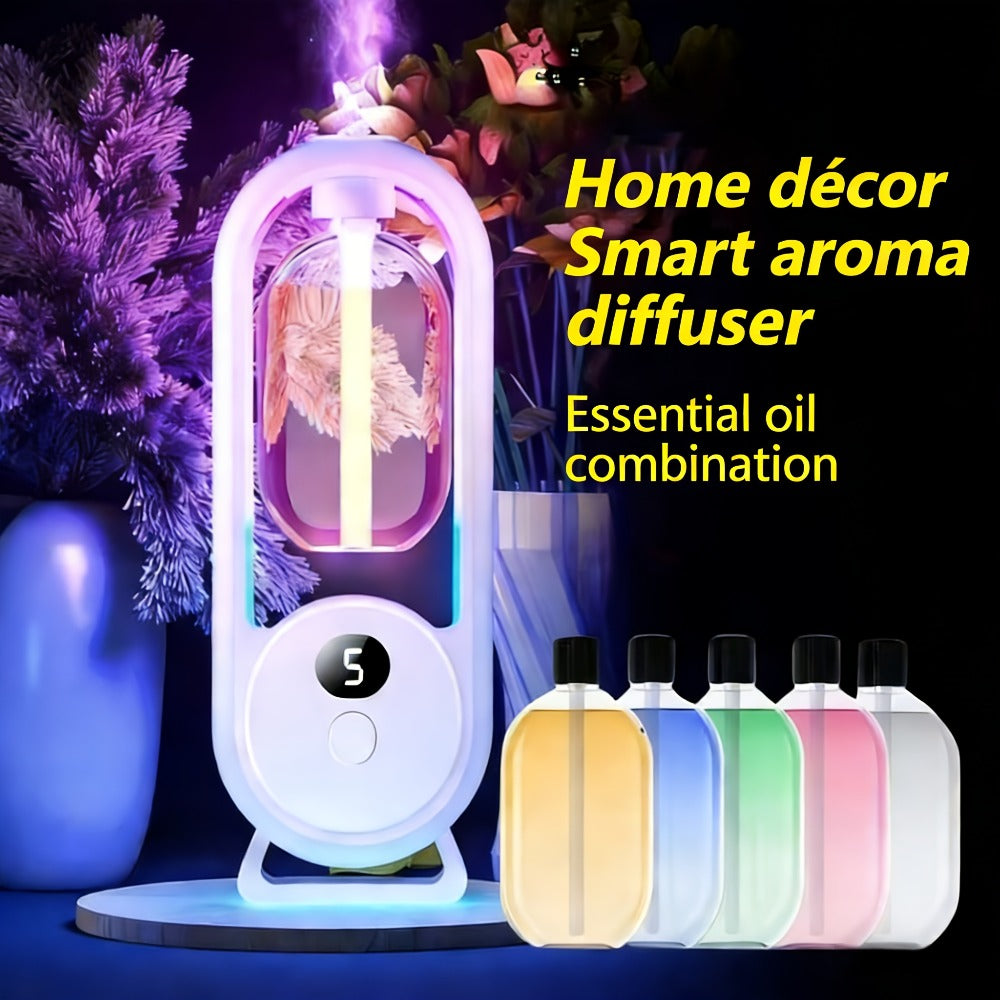 Aromatherapy Diffuser with Essential Oils 2-in-1 Humidifier - Hotel Scent Home Fragrance Machine with Natural French Essential Oils, Ultrasonic Spray, LED Ambient Light, Whole House Air Freshener for Bedroom, Living Room, Office