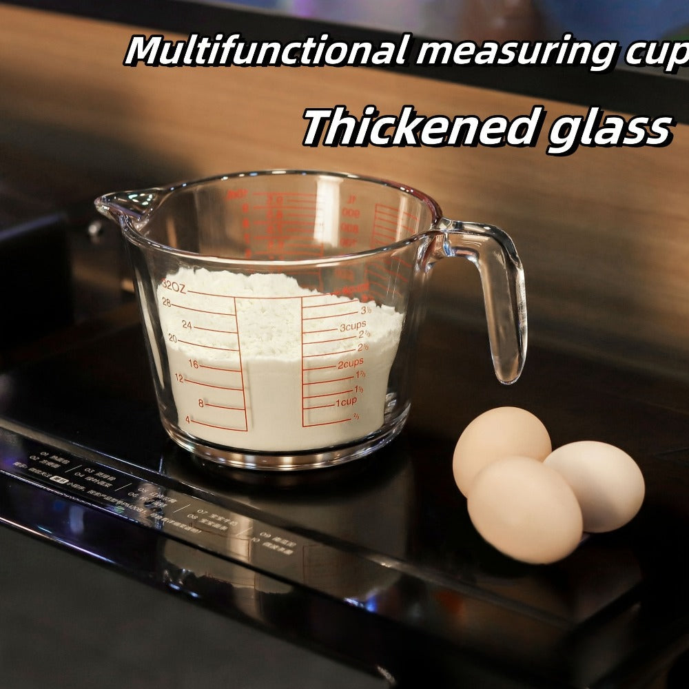 Tempered Glass Measuring Cup Set with Coffee Cups, Borosilicate Glass Liquid Measuring Cups for Kitchen Baking Cooking, Dishwasher Safe, 4PCs or 9PCs