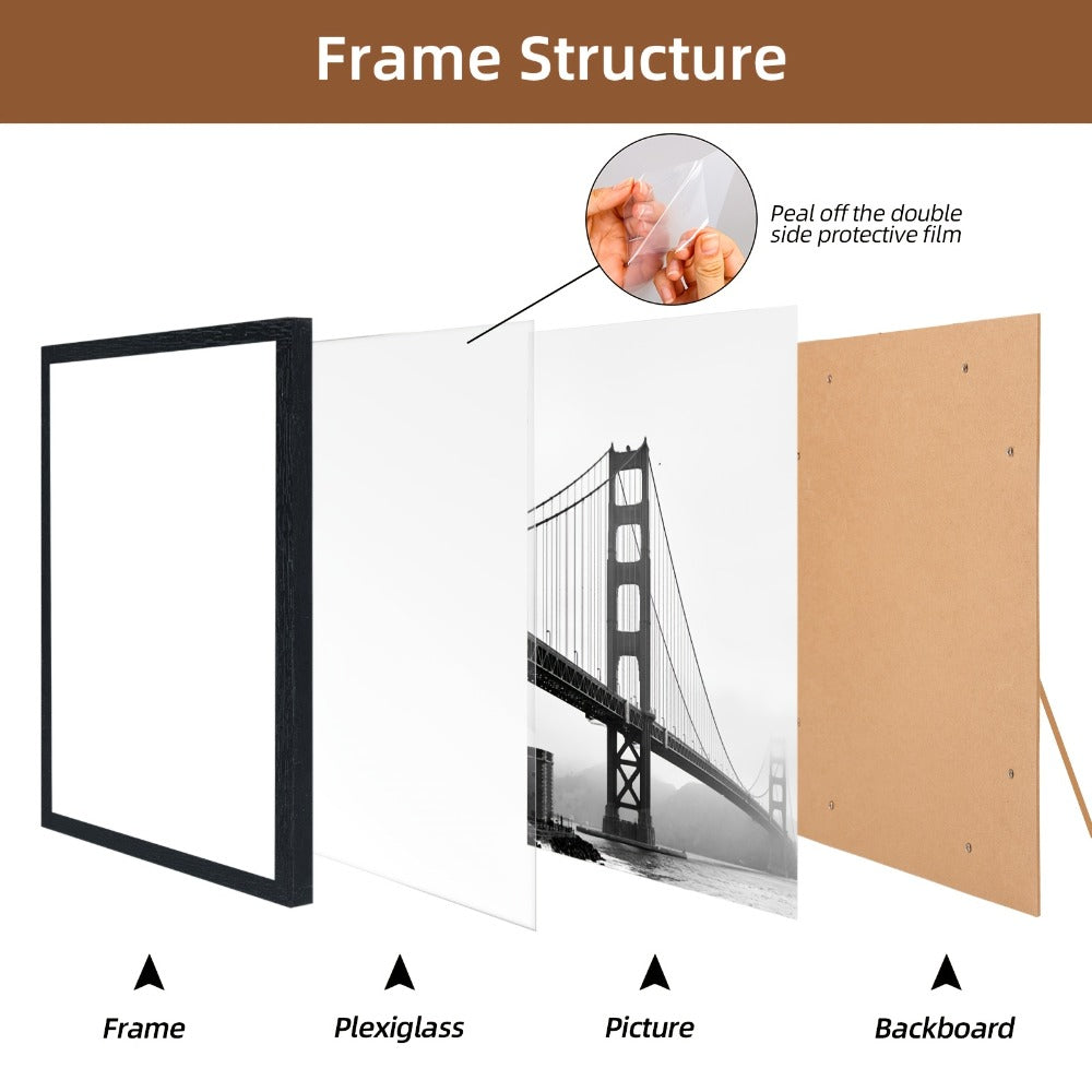 Picture Frames Set of 12/24 Black Multi Photo Frames Collage for Wall and Tabletop Display, 4x6 5x7 8x10 Inch Photo Board for Home School Office Halloween Christmas Decor