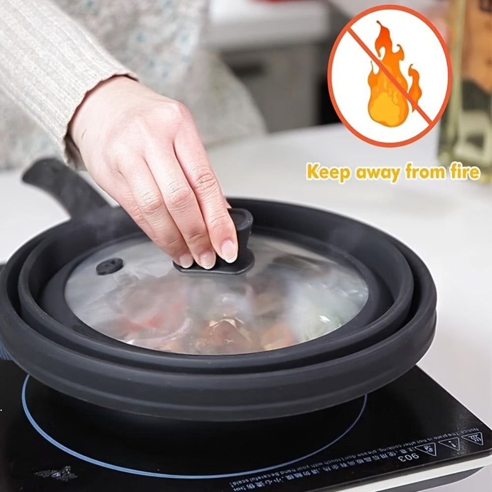 Collapsible Microwave Cover Splatter Guard with Silicone Handle - BPA Free Foldable Food Cover Lid for Microwave Oven 8.5 9.8 10.5 11.8 Inch in Black Red Grey Blue