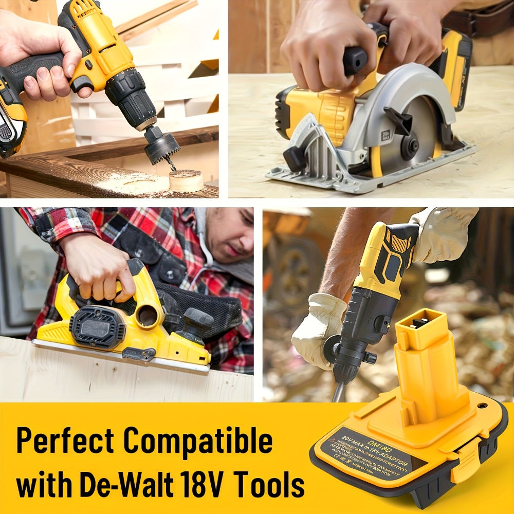 Battery Adapter DM18D DeWalt 18V to 20V Converter with USB Port Compatible with DeWalt 20V & Milwaukee 18V Li-Ion Batteries for DeWalt 18V Cordless Tools 3 Pack