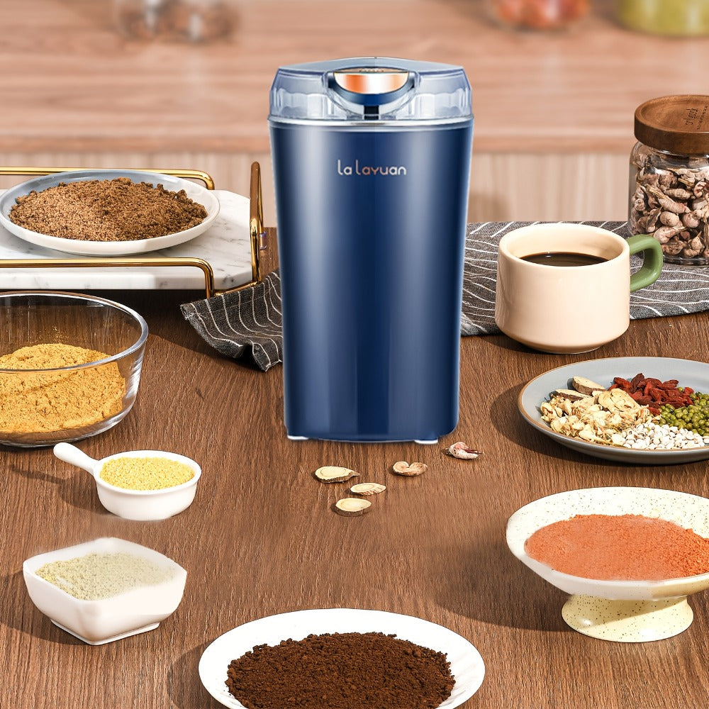 Coffee Bean Grinder Electric 200W Powerful Motor Stainless Steel Chamber Ultra-Fine Blade Grinder One-Touch 12 Cups Multi-Purpose for Spices Nuts Grains 110V US Plug