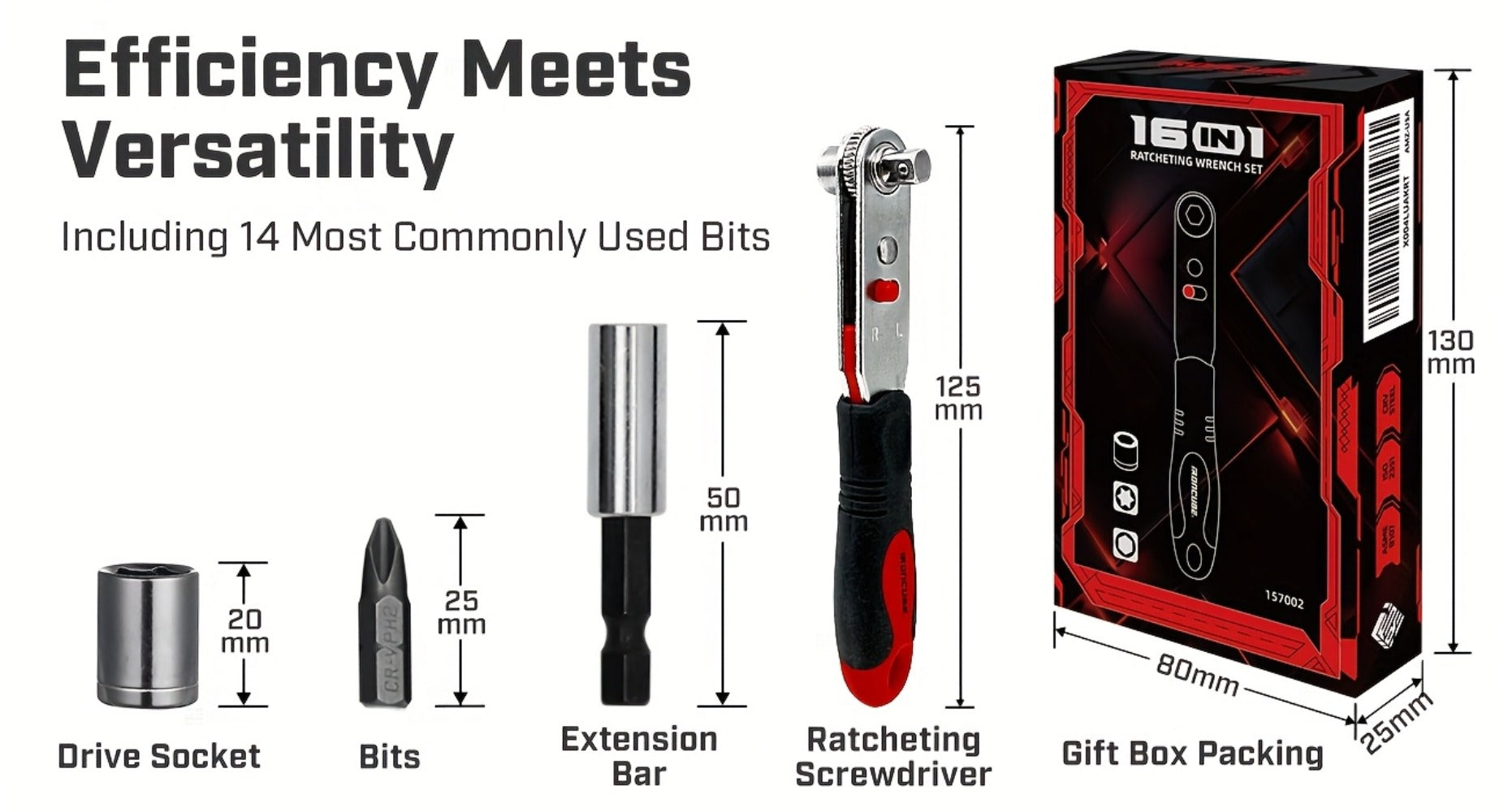 Ratchet Angle Screwdriver Set 10-in-1 & 16-in-1 ¨C Magnetic Multi-Bit Right Angle Screwdriver for Tight Spaces, DIY, Bike Repair & Home Maintenance, Compact Flexible Tool Kit