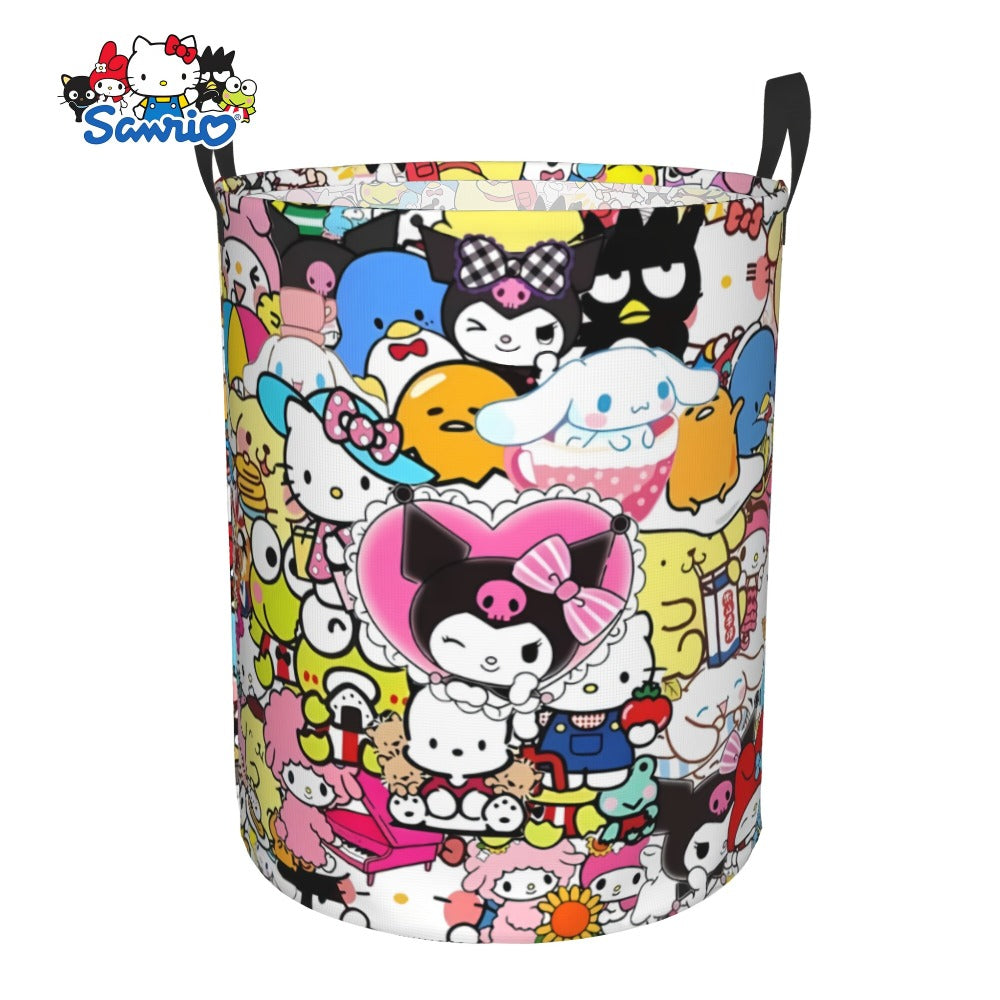 Hello Kitty Collapsible Laundry Basket with Handle - Sanrio Oxford Cloth Foldable Hamper, Portable Storage Bin for Bedroom Bathroom Dorm, Cute Kawaii Laundry Hamper for Girls