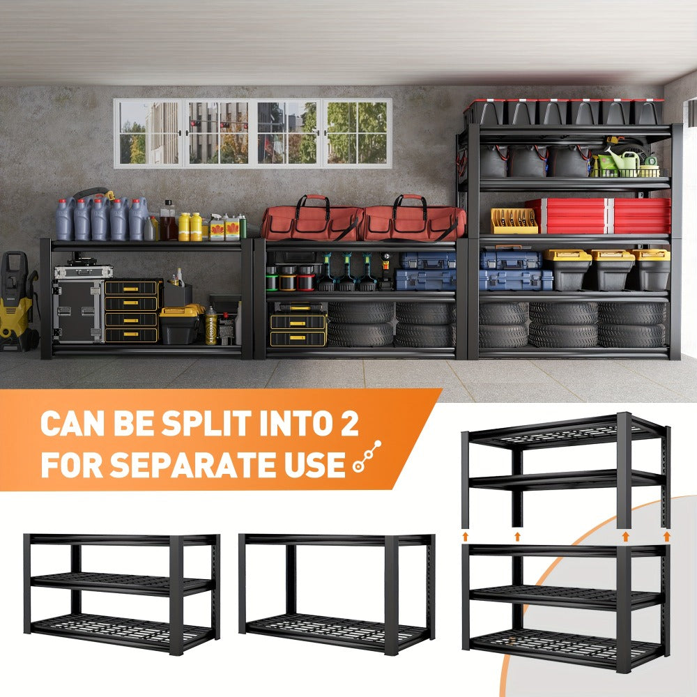 Heavy Duty Metal Garage Shelving Unit 72¡±H - Adjustable Steel Storage Shelf Rack for Garage, Basement & Warehouse