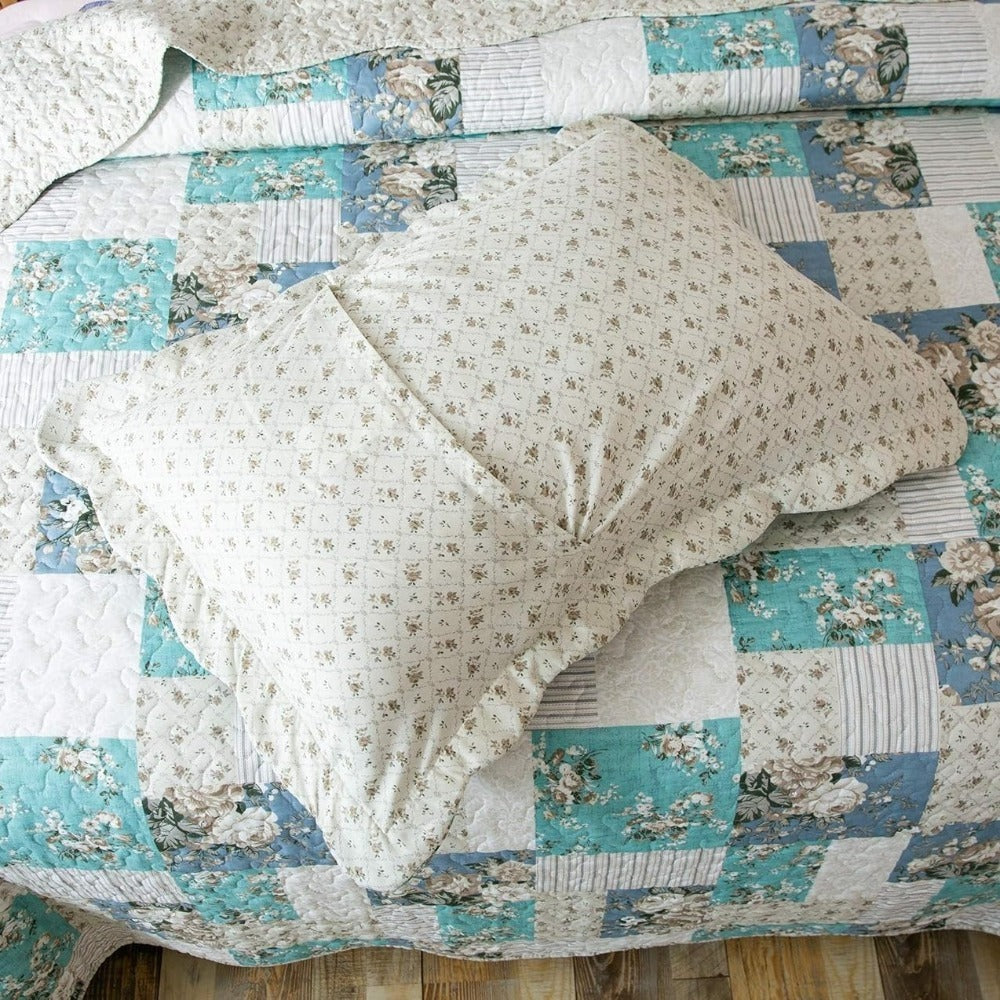 Floral Quilt Set Lightweight Bedspread Coverlet 2 or 3-Piece, All Season Hypoallergenic Breathable Paisley Patchwork Print Quilt for Bedroom Guest Room Dorm RV Cabin, Twin Queen King, Shabby Chic