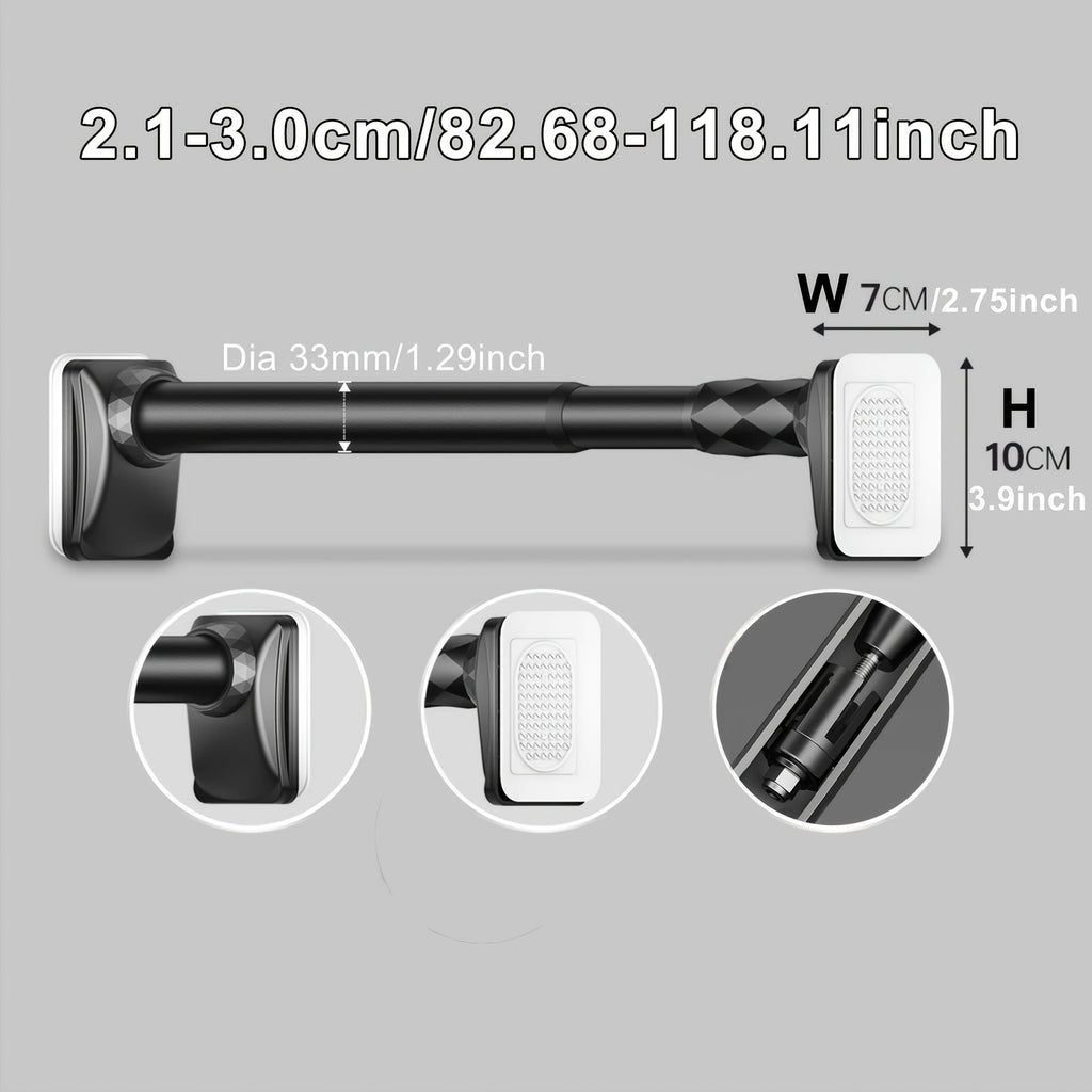 Telescopic Curtain Rod No Drill 15.75¡±-196.85¡± Adjustable Shower Curtain Rod 33mm for Large Windows