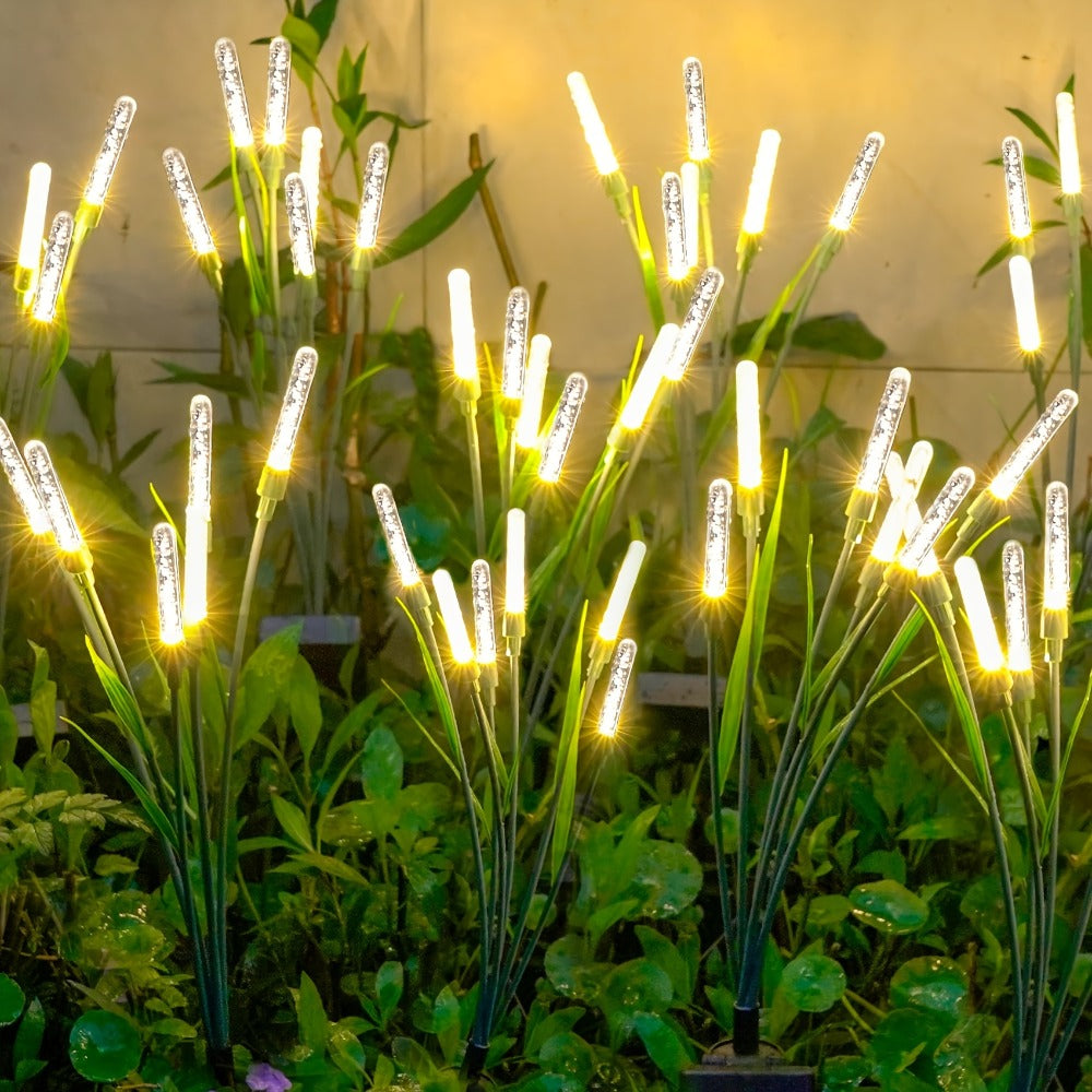 Solar Bubble Pathway Lights Outdoor 4 Pack ¨C IP44 Waterproof Acrylic Reed Stake Lights Auto On/Off Dusk to Dawn | Warm White Solar Powered LED for Garden, Yard, Driveway, Walkway & Patio Decor
