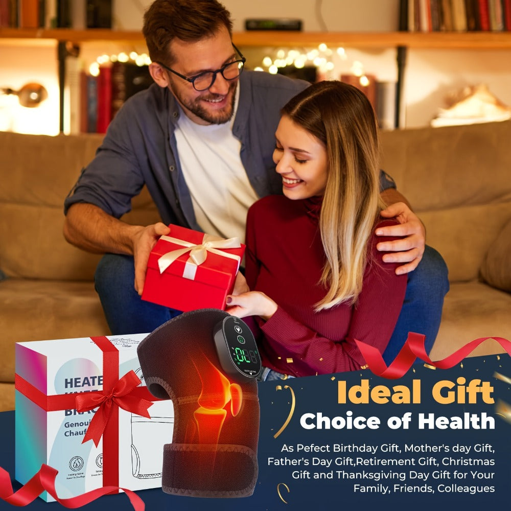Heated Knee Massager with Heat and Vibration Massage ¨C Wireless Portable Electric Knee Brace Wrap for Pain Relief, Arthritis, Joint Stiffness ¨C 3-in-1 Shoulder Elbow Knee Heating Pad, Gift for Elderly
