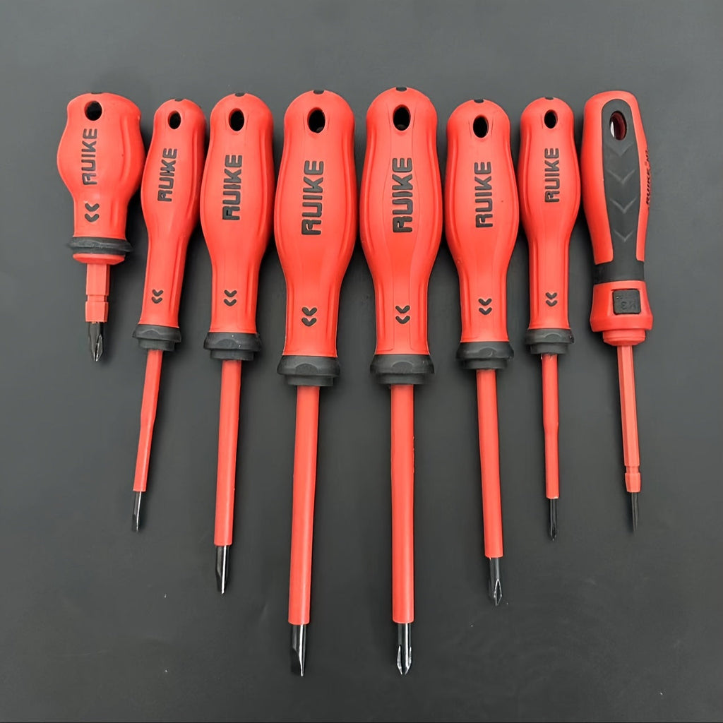 Magnetic Screwdriver Set 8pcs, 4 Slotted & 4 Phillips Non-Slip Handle Precision Screwdrivers, Manual Hand Tool Kit for Electronics, Furniture, Appliances, Car Repair & DIY Projects