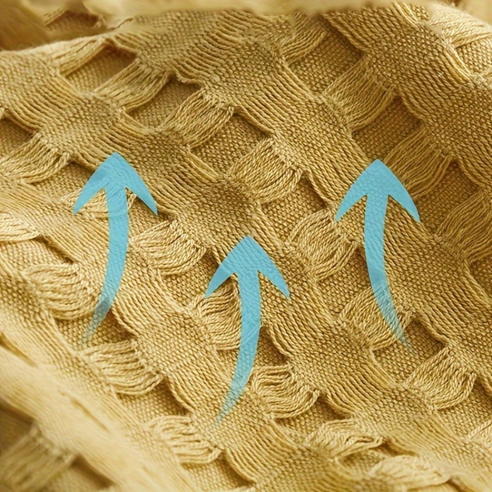 Cotton Waffle Blanket ¨C Pure Cotton Multilayer Summer Cooling Quilt, Jacquard Knit, Machine Washable, Air Conditioning Blanket