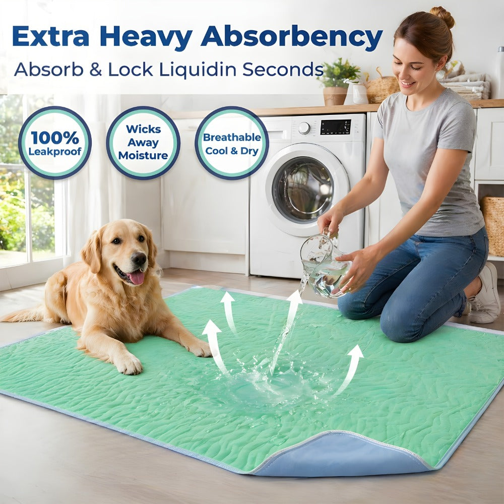 Washable Reusable Underpads 36x36 Inch Extra Heavy Absorbency Waterproof Bed Pads for Adults Kids and Elderly Quick Drying Leak-Proof Mattress Protector Pee Pads for Dogs and Puppies Couch Sofa Floor Protection