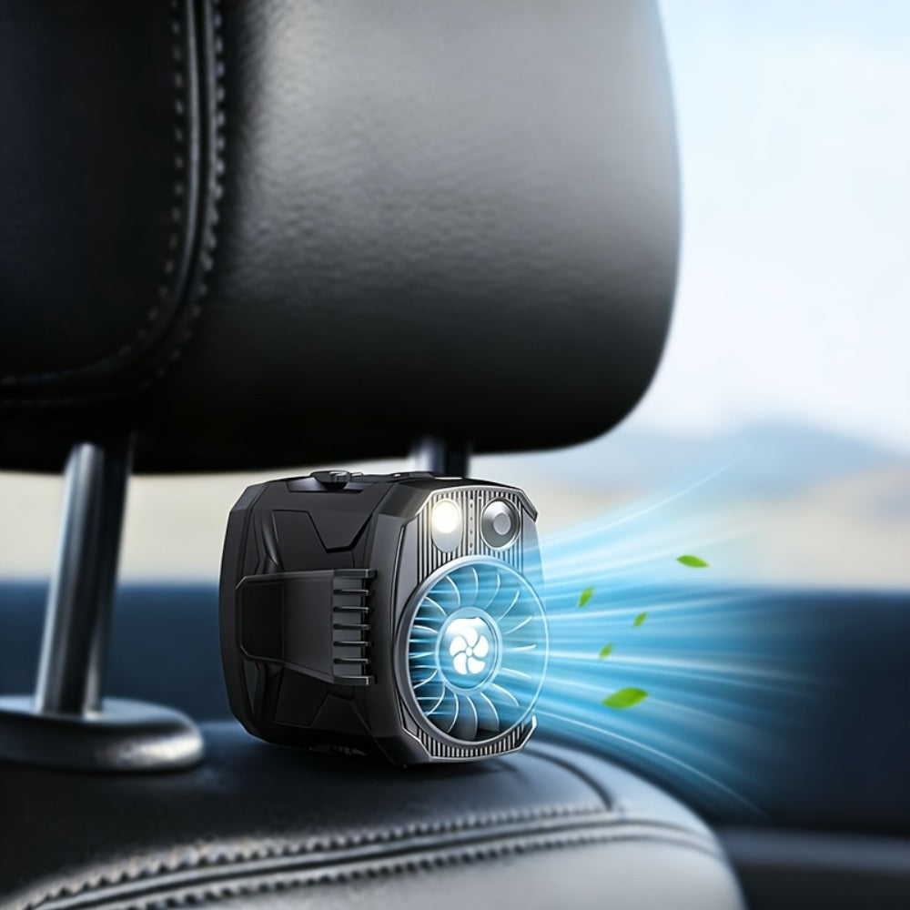 USB Rechargeable Clip-on Car Fan Mini Portable Quiet Cooling Fan Adjustable Speed Flexible Tripod Design for Car Seat Sun Visor Truck SUV Treadmill Travel Black