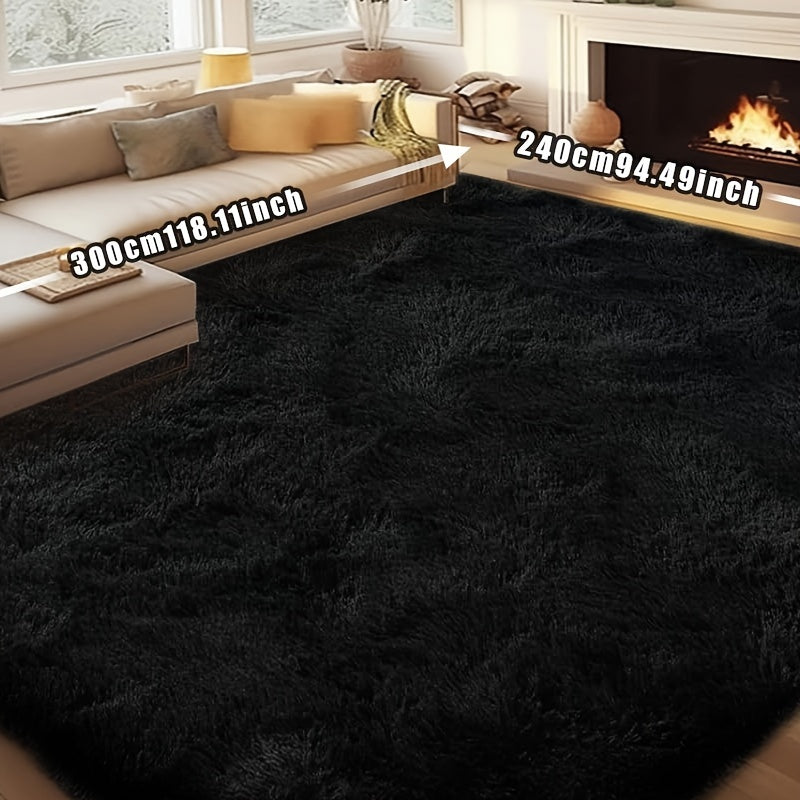 Fluffy Rug Plush Soft Indoor Carpet Non-Slip for Living Room Bedroom Hallway Runner Nursery Kids Play Area ¡ª Tie Dye & Solid Colors Multiple Sizes