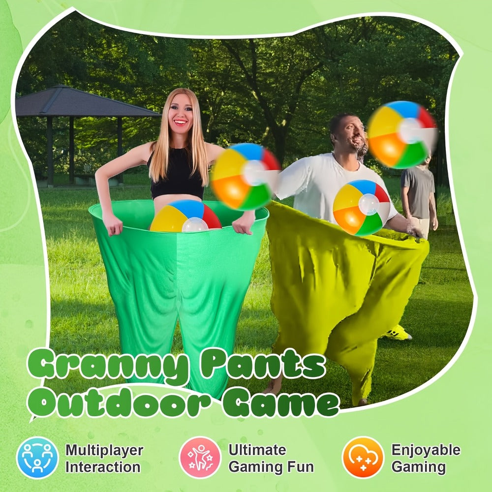 Grandma Pants Yard Game Inflatable Outdoor Party Game Set with Elastic Ball & Air Pump, Polyester