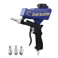 Sandblasting Gun 90PSI Portable Adjustable Flow 7.0cfm 6.5mm Nozzle Gravity Spray Tool for Rust Removal Paint Removal Deburring Polishing Metal Surface Requires Air Compressor Blue