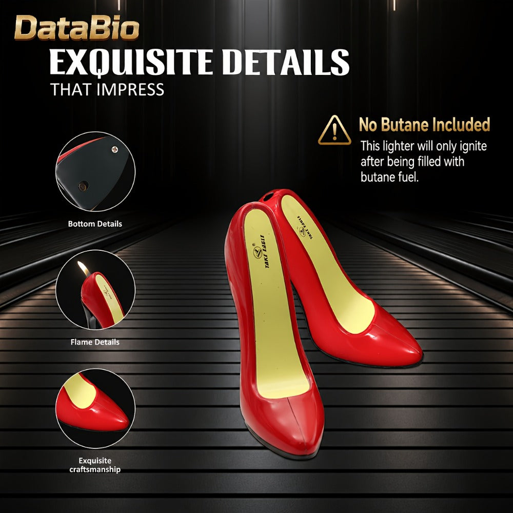 High Heel Shaped Lighter Refillable Butane ¨C Cute Novelty Windproof Flame Lighter for Women, Adjustable Flame, Metal Body, Perfect Gift for Girlfriend Birthday Valentine¡¯s Day Anniversary (No Butane)
