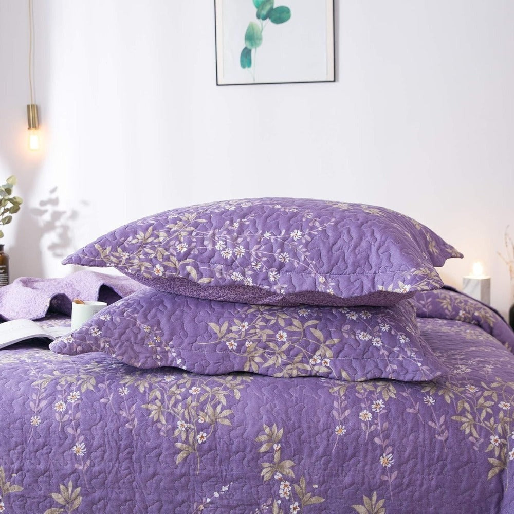 Floral Quilt Set Lightweight Bedspread Coverlet 2 or 3-Piece, All Season Hypoallergenic Breathable Paisley Patchwork Print Quilt for Bedroom Guest Room Dorm RV Cabin, Twin Queen King, Shabby Chic
