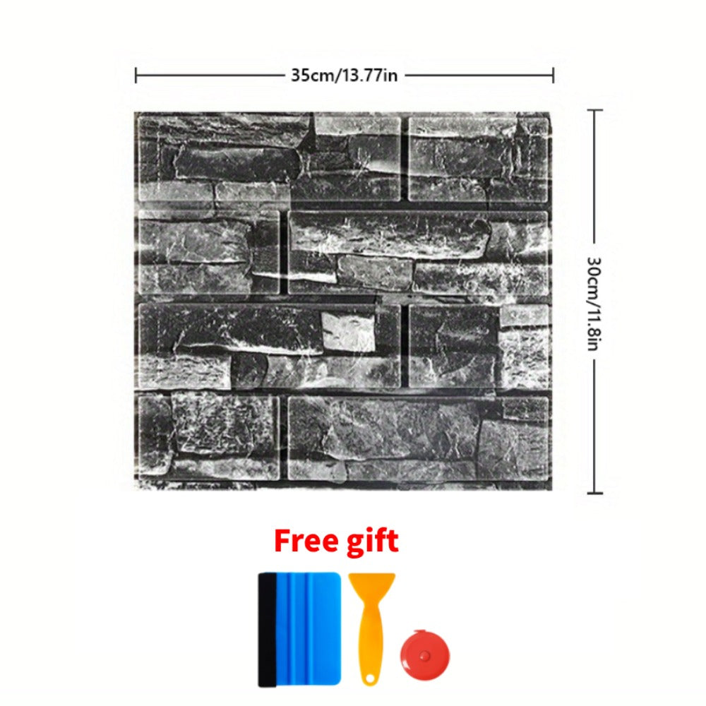 3D Peel and Stick Wood Grain Wallpaper Panels 50/100pcs - Self-Adhesive Waterproof PVC Foam Wall Tiles, Anti-Collision Textured Wall Decor for Bedroom Living Room Kitchen DIY Renovation Cut-to-Fit