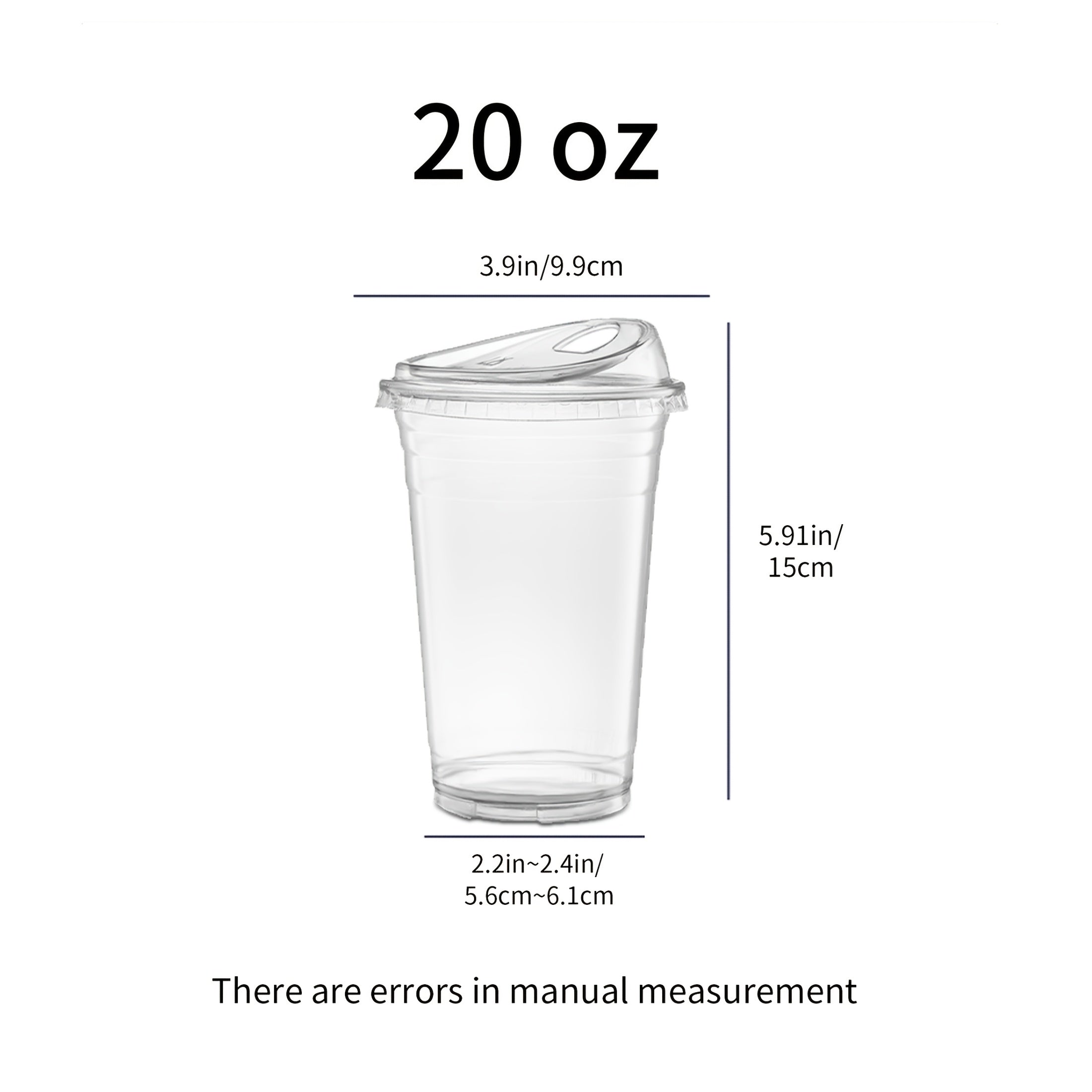 Disposable Clear PET Cups with Lids 50 Sets ¨C Transparent Plastic Cups for Coffee Smoothies Cold Drinks Parties Picnics Travel, 16oz & 20oz