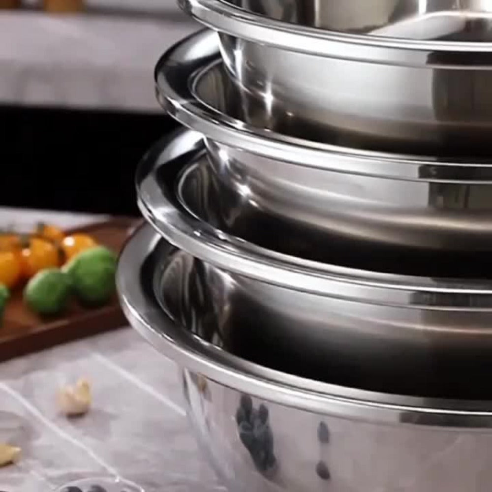 Large Stainless Steel Mixing Bowl | 304 Heavy-Duty Salad & Wash Basin, Hammer Finish, Non-Slip Base, Rounded Edges ¨C Kitchen, Laundry, Utility Sink, Commercial & Home Use