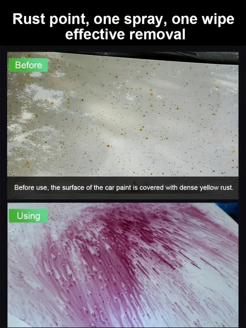 Rust Remover Spray Multi-Surface - Powerful Rust Dissolver for Car, Metal, Tile, Kitchen & Bathroom - Ammonia Formula Rust Prevention & Cleaning Tool