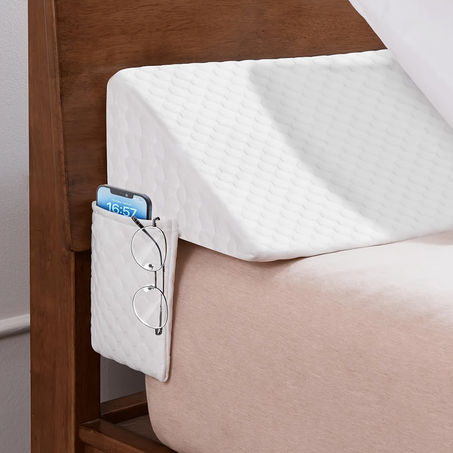 Bed Wedge Pillow Bed Gap Filler - Memory Foam Mattress Wedge Headboard Pillow for Sleeping, Backrest & Post-Surgery Support